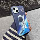 For iPhone 14 IMD Full Pattern TPU Phone Case(Dark Blue Astronaut) - 1