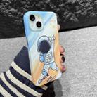 For iPhone 14 IMD Full Pattern TPU Phone Case(Orange White Astronaut) - 1