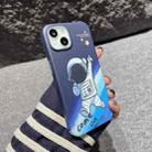For iPhone 14 Plus IMD Full Pattern TPU Phone Case(Dark Blue Astronaut) - 1