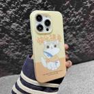 For iPhone 14 Plus IMD Full Pattern TPU Phone Case(Beige Lazy Cat) - 1