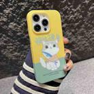 For iPhone 14 Pro IMD Full Pattern TPU Phone Case(Yellow Lazy Cat) - 1