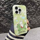 For iPhone 14 Pro IMD Full Pattern TPU Phone Case(Green Rabbit) - 1