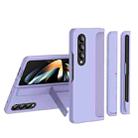 For Samsung Galaxy Z Fold4 2 in 1 Detachable Holder Pen Holder Phone Case(Lavender) - 1