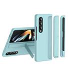 For Samsung Galaxy Z Fold4 2 in 1 Detachable Holder Pen Holder Phone Case(Ice Blue) - 1