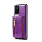 For Samsung Galaxy Note20 DG.MING M3 Series Glitter Powder Card Bag Leather Case(Dark Purple) - 2