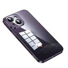 For iPhone 14 SULADA Shine Through Series Plating TPU Transparent Phone Protective Case(Dark Purple) - 1