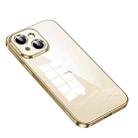 For iPhone 14 Plus SULADA Shine Through Series Plating TPU Transparent Phone Protective Case(Gold) - 1