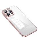 For iPhone 14 Pro SULADA Shine Through Series Plating TPU Transparent Phone Protective Case(Pink) - 1