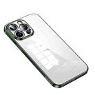 For iPhone 14 Pro SULADA Shine Through Series Plating TPU Transparent Phone Protective Case(Green) - 1
