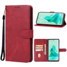 For OPPO Reno9 Pro+ Leather Phone Case(Red) - 1