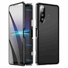 For Sony Xperia 5 IV HD Magnetic Metal Tempered Glass Phone Case(Black) - 1