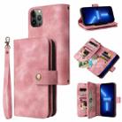 For iPhone 11 Pro Multifunctional Card Slot Zipper Wallet Flip Leather Phone Case(Rose Gold) - 1