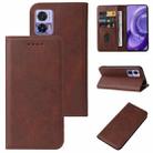 For Motorola Edge 30 Neo Magnetic Closure Leather Phone Case(Brown) - 1