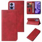 For Motorola Edge 30 Neo Magnetic Closure Leather Phone Case(Red) - 1