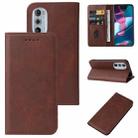 For Motorola Edge+ 5G UW 2022/Edge 30 Pro Magnetic Closure Leather Phone Case(Brown) - 1