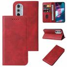 For Motorola Edge+ 5G UW 2022/Edge 30 Pro Magnetic Closure Leather Phone Case(Red) - 1