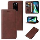 For Motorola Moto Defy 2021 Magnetic Closure Leather Phone Case(Brown) - 1