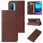 For Motorola Moto E20/E30/E40/Lenovo K13+ Magnetic Closure Leather Phone Case(Brown) - 1