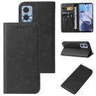 For Motorola Moto E22/E22i Magnetic Closure Leather Phone Case(Black) - 1