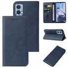 For Motorola Moto E22/E22i Magnetic Closure Leather Phone Case(Blue) - 1