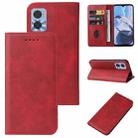 For Motorola Moto E22/E22i Magnetic Closure Leather Phone Case(Red) - 1