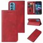 For Motorola Edge 30 Magnetic Closure Leather Phone Case(Red) - 1