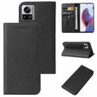 For Motorola Edge 30 Ultra Magnetic Closure Leather Phone Case(Black) - 1