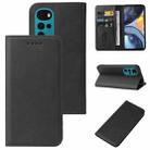 For Motorola Moto G22 Magnetic Closure Leather Phone Case(Black) - 1