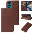 For Motorola Moto G22 Magnetic Closure Leather Phone Case(Brown) - 1