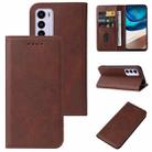 For Motorola Moto G42 Magnetic Closure Leather Phone Case(Brown) - 1