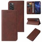 For ZTE Blade A72 2022 Magnetic Closure Leather Phone Case(Brown) - 1