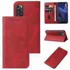 For ZTE Blade A72 2022 Magnetic Closure Leather Phone Case(Red) - 1