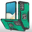 For Samsung Galaxy A53 Magnetic Armor Shockproof TPU + PC Phone Case with Metal Ring Holder(Dark Green) - 1