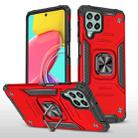 For Samsung Galaxy M53 Magnetic Armor Shockproof TPU + PC Phone Case with Metal Ring Holder(Red) - 1