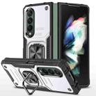 For Samsung Galaxy Z Fold4 Magnetic Armor Shockproof TPU + PC Phone Case with Metal Ring Holder(Silver) - 1