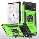 For Google Pixel 7 Magnetic Armor Shockproof TPU + PC Phone Case with Metal Ring Holder(Green) - 1