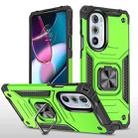 For Motorola Edge 30 Pro Magnetic Armor Shockproof TPU + PC Phone Case with Metal Ring Holder(Green) - 1