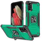 For Motorola Moto G22 Magnetic Armor Shockproof TPU + PC Phone Case with Metal Ring Holder(Dark Green) - 1