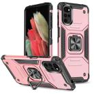 For Motorola Moto G22 Magnetic Armor Shockproof TPU + PC Phone Case with Metal Ring Holder(Rose Gold) - 1