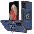 For Motorola Moto G22 Magnetic Armor Shockproof TPU + PC Phone Case with Metal Ring Holder(Blue) - 1