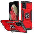 For Motorola Moto G22 Magnetic Armor Shockproof TPU + PC Phone Case with Metal Ring Holder(Red) - 1