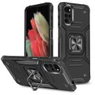 For Motorola Moto G22 Magnetic Armor Shockproof TPU + PC Phone Case with Metal Ring Holder(Black) - 1