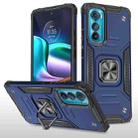 For Motorola Edge 30 Magnetic Armor Shockproof TPU + PC Phone Case with Metal Ring Holder(Blue) - 1