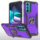 For Motorola Edge 30 Magnetic Armor Shockproof TPU + PC Phone Case with Metal Ring Holder(Purple) - 1