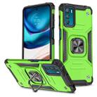 For Motorola Moto G42 Magnetic Armor Shockproof TPU + PC Phone Case with Metal Ring Holder(Green) - 1