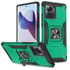 For Motorola Moto X30 Pro Magnetic Armor Shockproof TPU + PC Phone Case with Metal Ring Holder(Dark Green) - 1