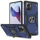 For Motorola Moto X30 Pro Magnetic Armor Shockproof TPU + PC Phone Case with Metal Ring Holder(Blue) - 1