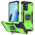 For OPPO Reno7 5G Magnetic Armor Shockproof TPU + PC Phone Case with Metal Ring Holder(Green) - 1