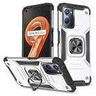 For Realme 9i Magnetic Armor Shockproof TPU + PC Phone Case with Metal Ring Holder(Silver) - 1