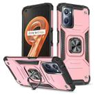 For Realme 9i Magnetic Armor Shockproof TPU + PC Phone Case with Metal Ring Holder(Rose Gold) - 1